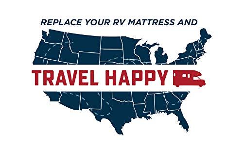 TRAVEL HAPPY TRAVEL HAPPY with A 10 INCH Narrow King (72 inch x 80 inches) New Cooler Sleep Graphite Gel Memory Foam Mattress with Premium Textured 8-Way Stretch Cover for Campers, RV's & Trailers Made in The USA