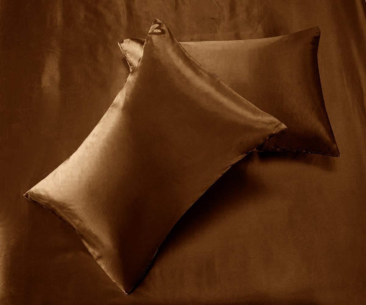 Sona Bedding Solutions Sona Bedding solutionsLuxurious Ultra Soft Silky Satin 6-Piece Bed Sheet Set Brown, Short Queen