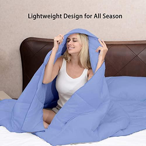 The OutNeT The OutNeT All Season Hypoallergenic Luxurious Down Alternative Cotton Comforter, Ultra-Soft 750 Fill-Power Super King Size Measure 110\" x 96\", Ligth Blue