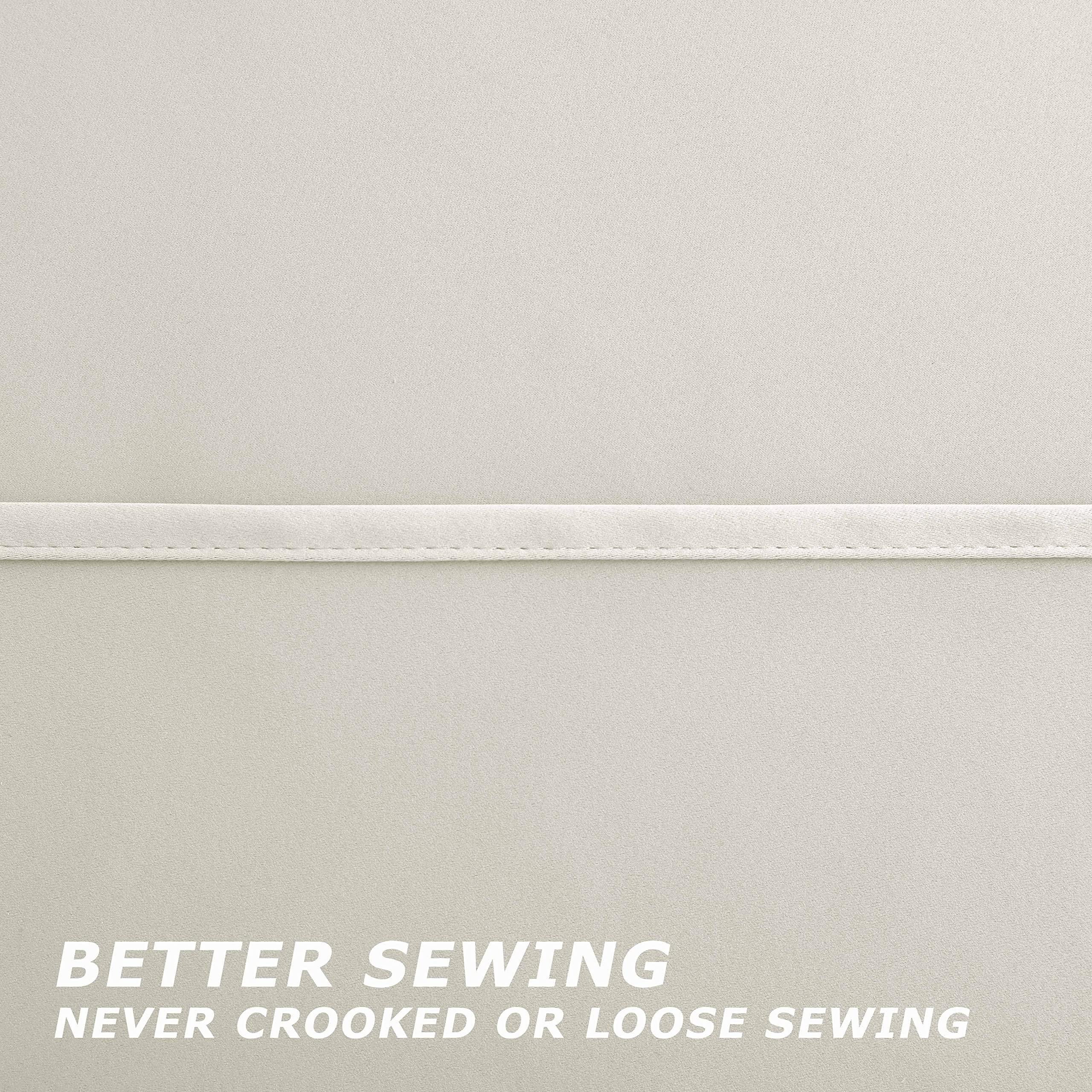 KOUFALL KOUFALL 48 Inch Curtains Length,Room Darkening 60-70% Blackout Black Out Heat Light Blocking Short Drapes for Kitchen,Cream Beige