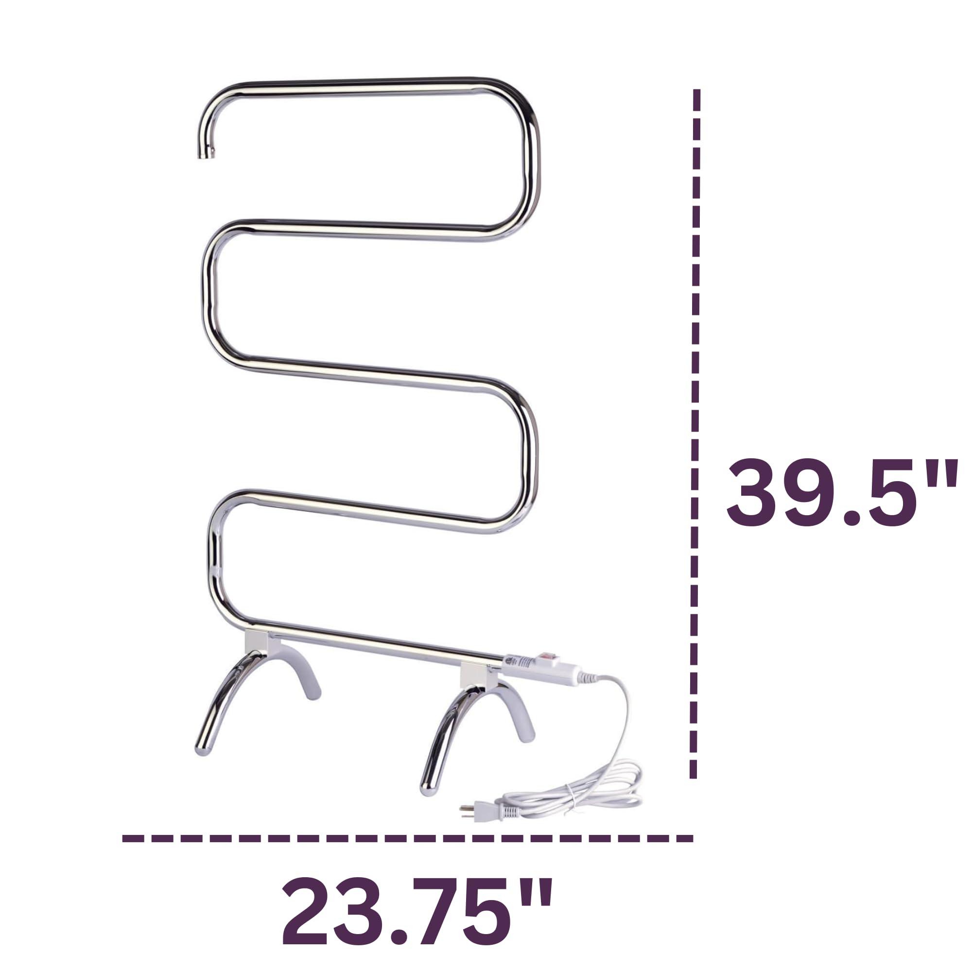 Warmrails Warmrails Classic Towel Warmer - Free-Standing or Wall Mounted Towel Warmer Rack for Drying Towels and Garments - 37.5-Inch Chrome Finish Frame with 4 Bars - Model HCC