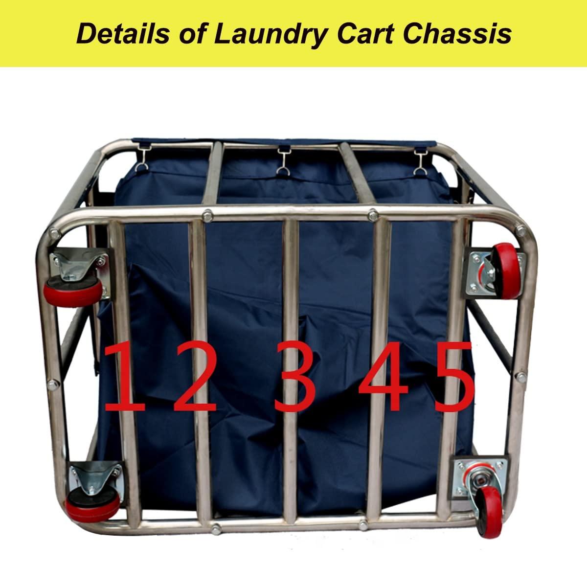 Easyars Heavy Duty Commercial Laundry Cart with Wheels,Linen Material Handling Carts Storage Rolling Hampers 400L Large Capacity Clothes Organizer