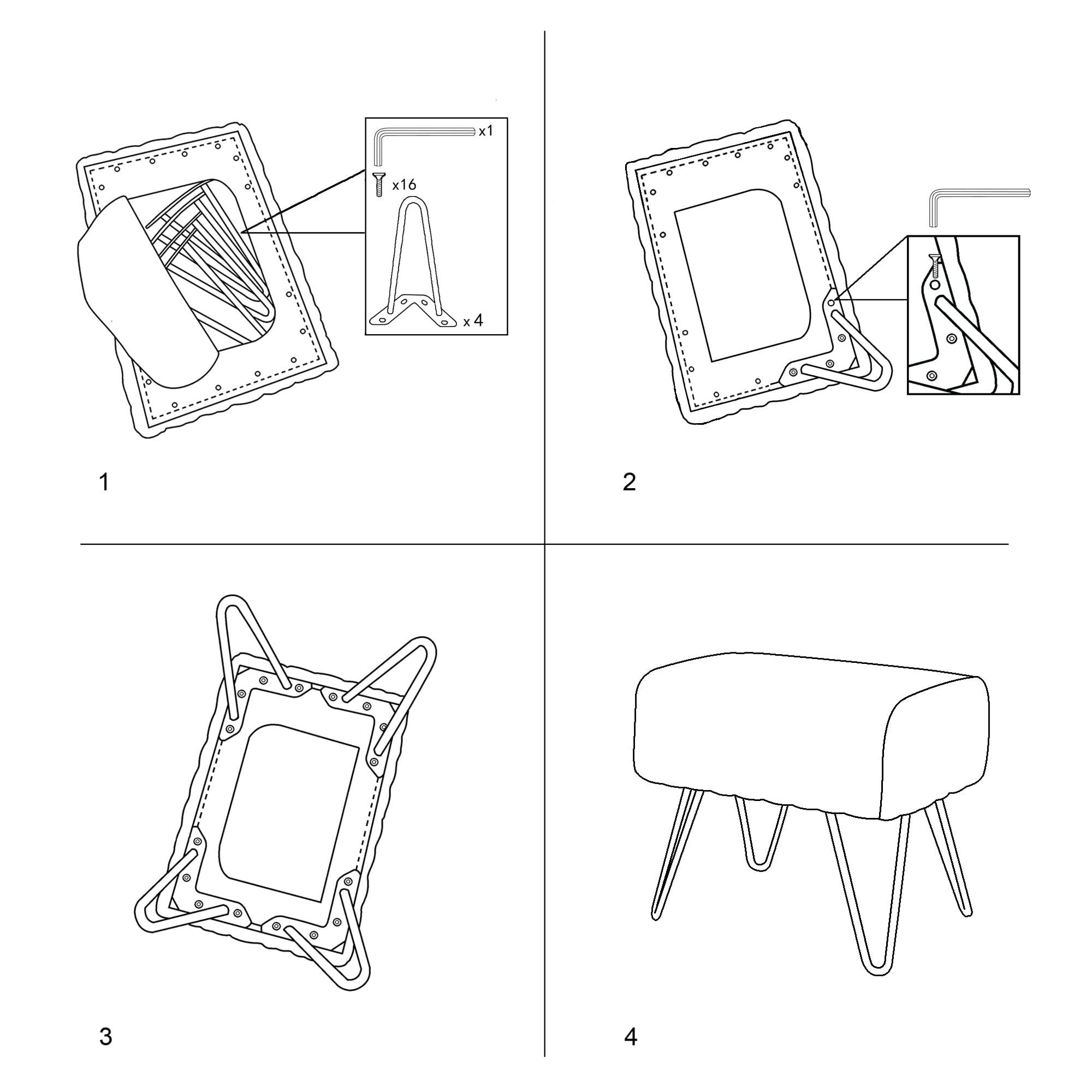 Warmaxx Warmaxx Blue-Green Mink Faux Fur Ottoman Entryway Bench, 19.5\"x12.5\"x17\"H Comfy Furry Makeup Stools with Metal Legs Foot Rest Sturdy Foot Stool Bedroom End of Bed Living Room Couch Vanity Home Dcor