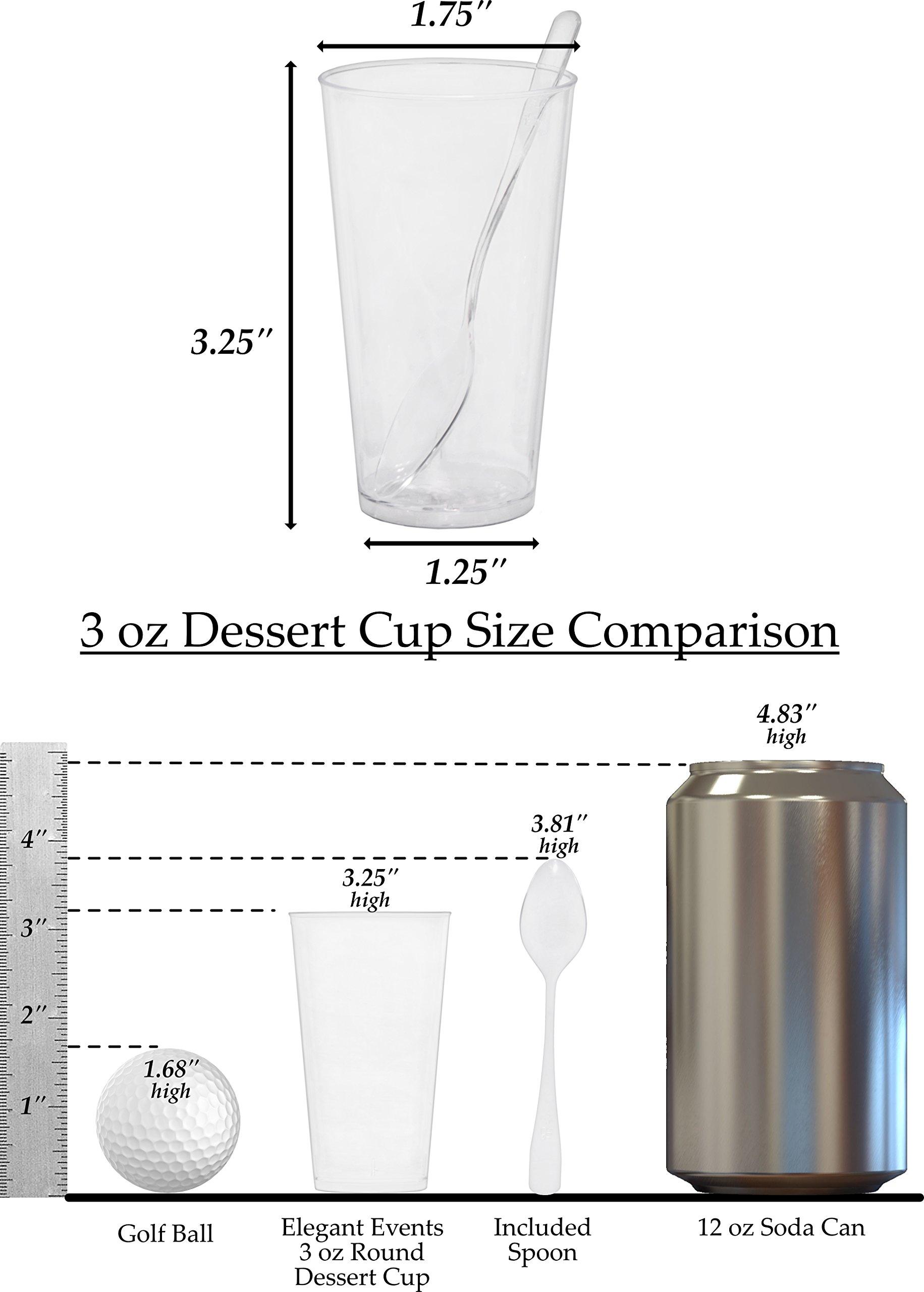 ImpiriLux ImpiriLux 3 oz x 100 ct Dessert Cups with Spoons | Disposable Round Plastic Dessert Shooter Cups, Appetizer Bowls, Shot Glasses, Catering Supplies