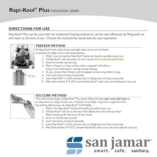 Carlisle FoodService Products Carlisle FoodService Products Rapi-Kool Cold Paddle for Cooling Hot Soups in Restaurants, Chill Utensil for Hot Soup in Commercial Kitchens, Cooling Wand for Soup, 128 Ounce, Plastic, Blue