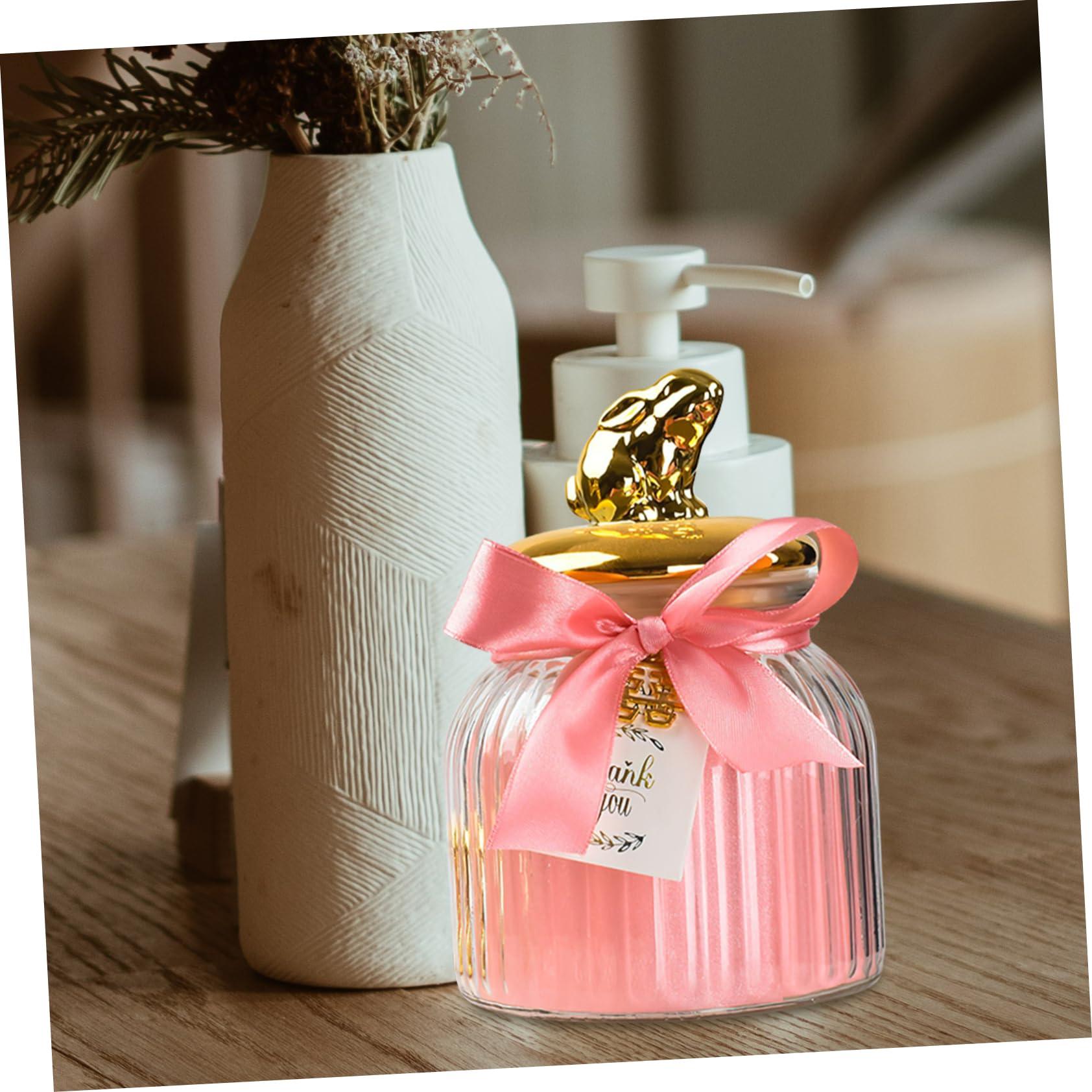 PRETYZOOM PRETYZOOM Rabbit Ear Glass Jar Glass Food Canister Glass Bunny Canister Loose Tea Container Candy Jar Candy Holder Containers with Lids Decor Treat Jar With Cover Ceramics Toothpick Jar