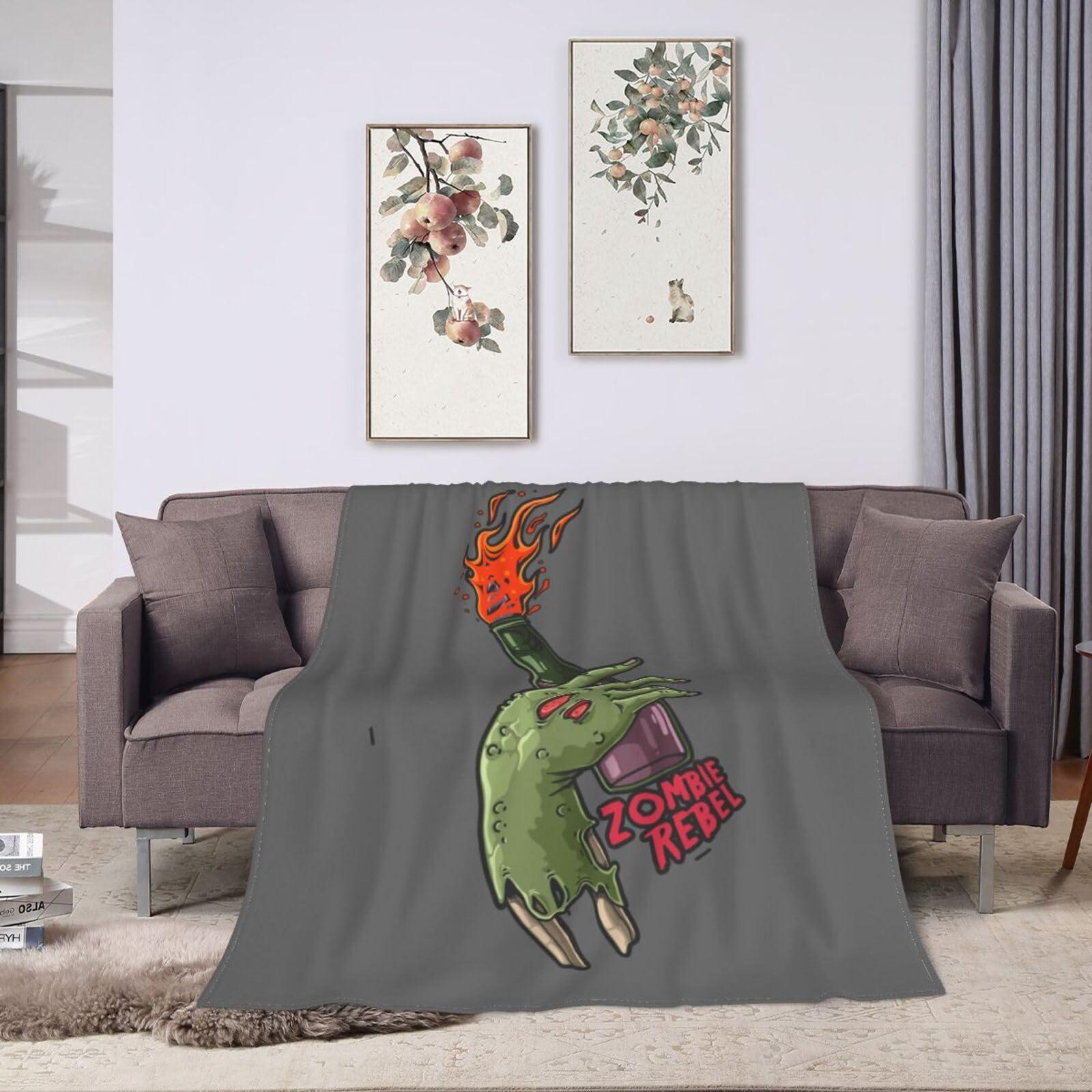 SIYTUAU Zombie Rebel Throw Blanket for Couch 50\"x40\" Cozy Soft Sofa Chair Bed Throw Blankets Flannel Blanket