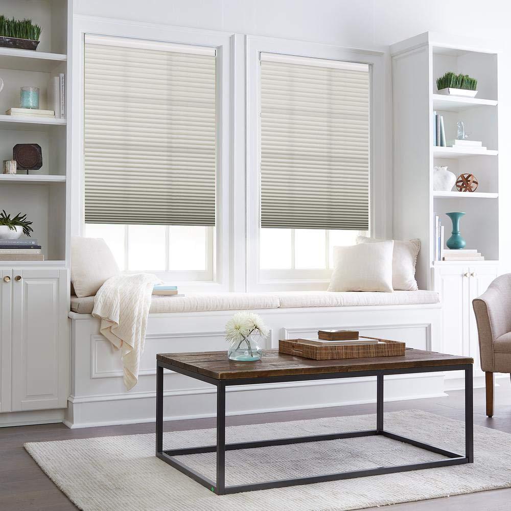 Amingrui Cellular Shades Cordless Honeycomb Blinds Fabric Window Shades, Free-Stop Light Filtering Window Blind [Light Grey-Light Filter, Size 54" W x 72" H] Custom Cut to Size
