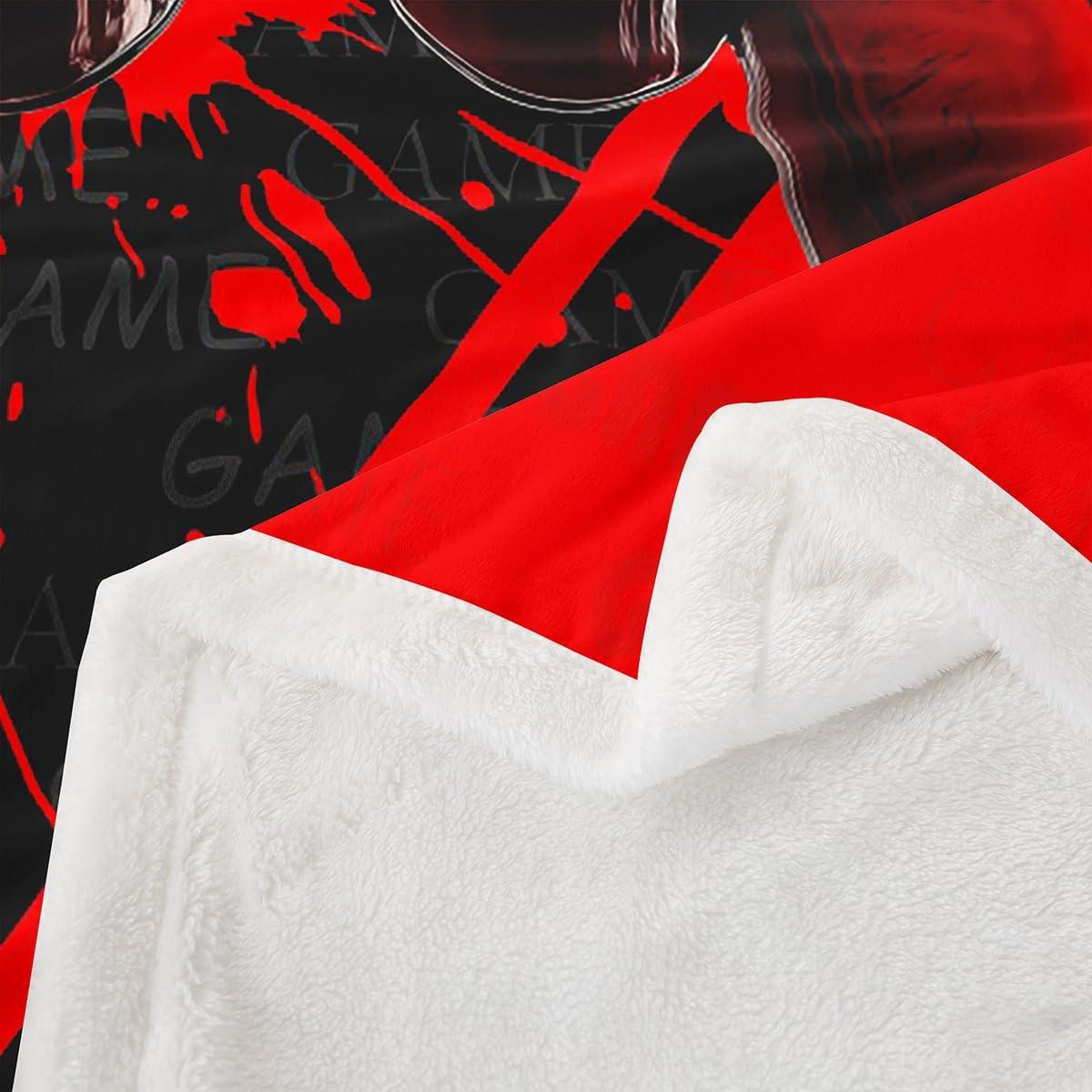 Homewish Homewish Gaming Gamepad Kids Throw Blanket,Video Games Controller Fashion Bed Blanket for Boys Girls Men,Geometric Patchwork Tie-dye Fleece Blanket,Red Black Fuzzy Blanket,Queen Size (90 x 90 Inches)