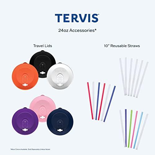 Tervis Tervis Clear & Colorful Tabletop Made in USA Double Walled Insulated Tumbler Travel Cup Keeps Drinks Cold & Hot, 24oz, Clear