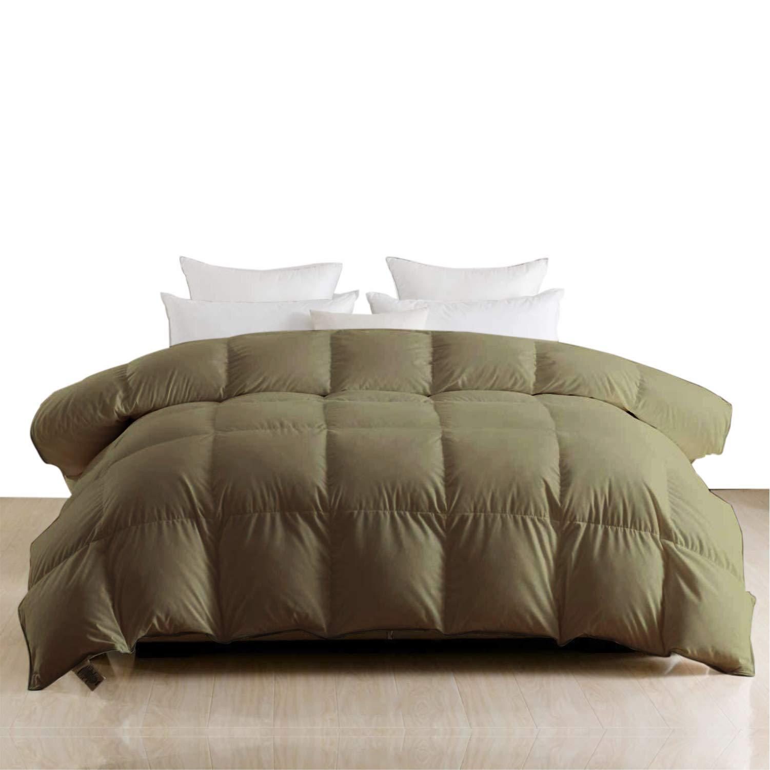 LinenEra California King (110\'\' x 98\'\') Cotton 600 GSM 5 Piece Box Stitched California King Duvet Insert Quilted Down Alternative All Season Corner Tabs Taupe Comforter