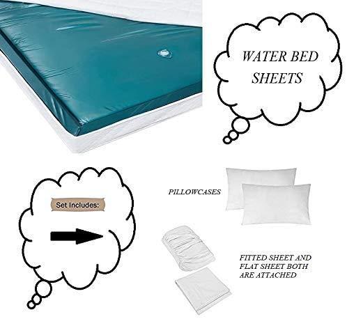 Kings Loft Luxury Waterbed Sheets King/Cal-King Size 800 Thread Count 100% Cotton 4 Peice 10 Inches Deep Pocket Attached Waterbed Sheet Set in Solid (Dark Grey, King/Cal-King)