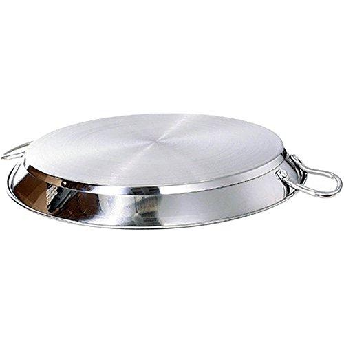 Guison Guison Stainless Steel Paella Pan with Sandwich Bottom, Silver, 32 cm