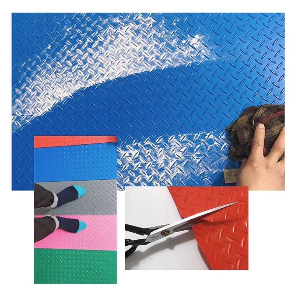 GRRICEPL GRRICEPL 1.5mm Thick Garage Floor Rubber Mat, Rubber Garage Floor Mats, Garage Floor Mats for Under Car, Heavy Duty Coin-Grip Garage Flooring Roll (Color : Green, Size : 0.9x8m)