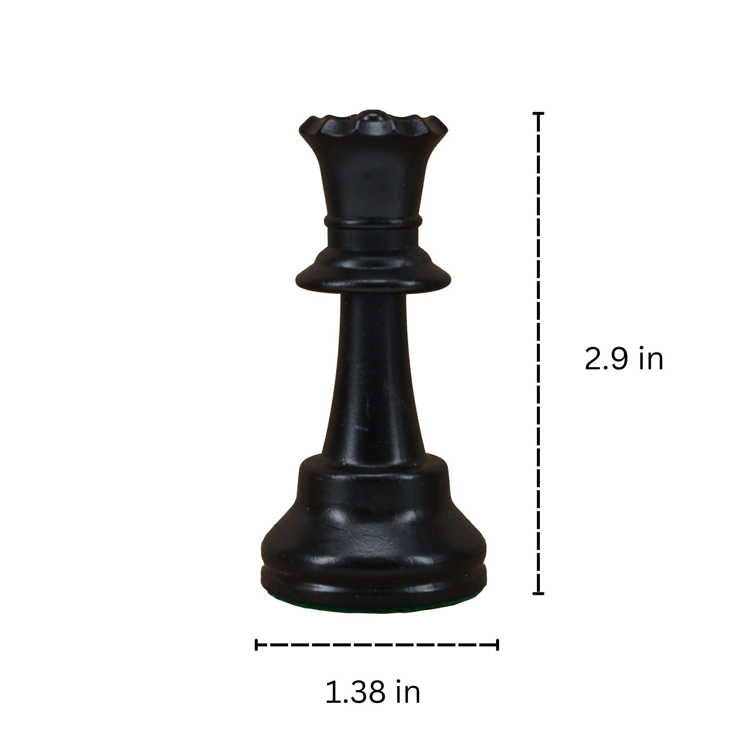 WE Games WE Games Replacement Staunton Chess Piece - Dark Queen, Heavy Weighted Tournament Style Plastic Piece with Felt Bottom - Single Replacement for Classic or Decorative Chess Sets