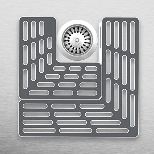 Joseph Joseph Joseph Joseph SinkSaver Adjustable Sink Protector Mat, Non-Slip, Gray