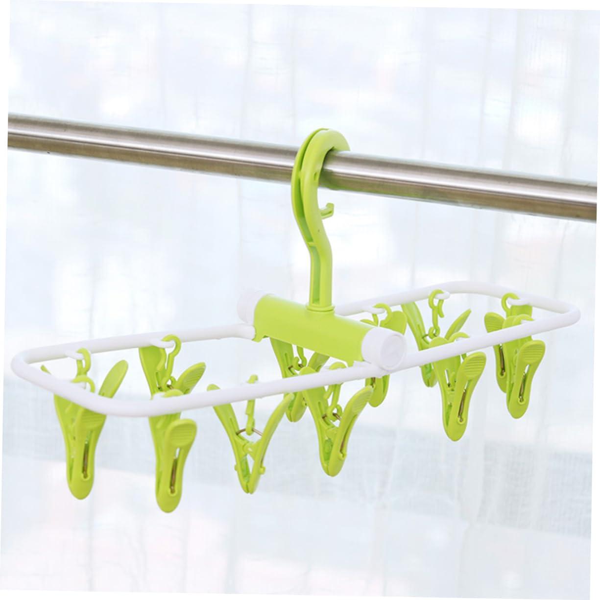 Garneck Garneck Foldable Hangers 2pcs Clip and Drip Hanger Laundry Hanger Drying Drip Hanger Baby Round Drying Rack Collapsible Hangers