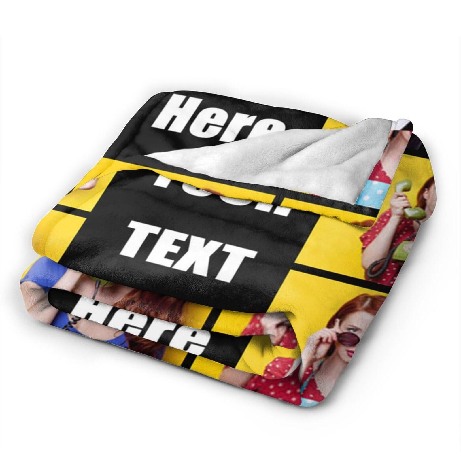 CYAHSJE CYAHSJE Custom Blankets with 10 Photos and Text, Personalized Picture Blankets with Multiple Designs,Customized Blanket for Bedroom Office Travel Christmas Birthday as Souvenirs Gifts