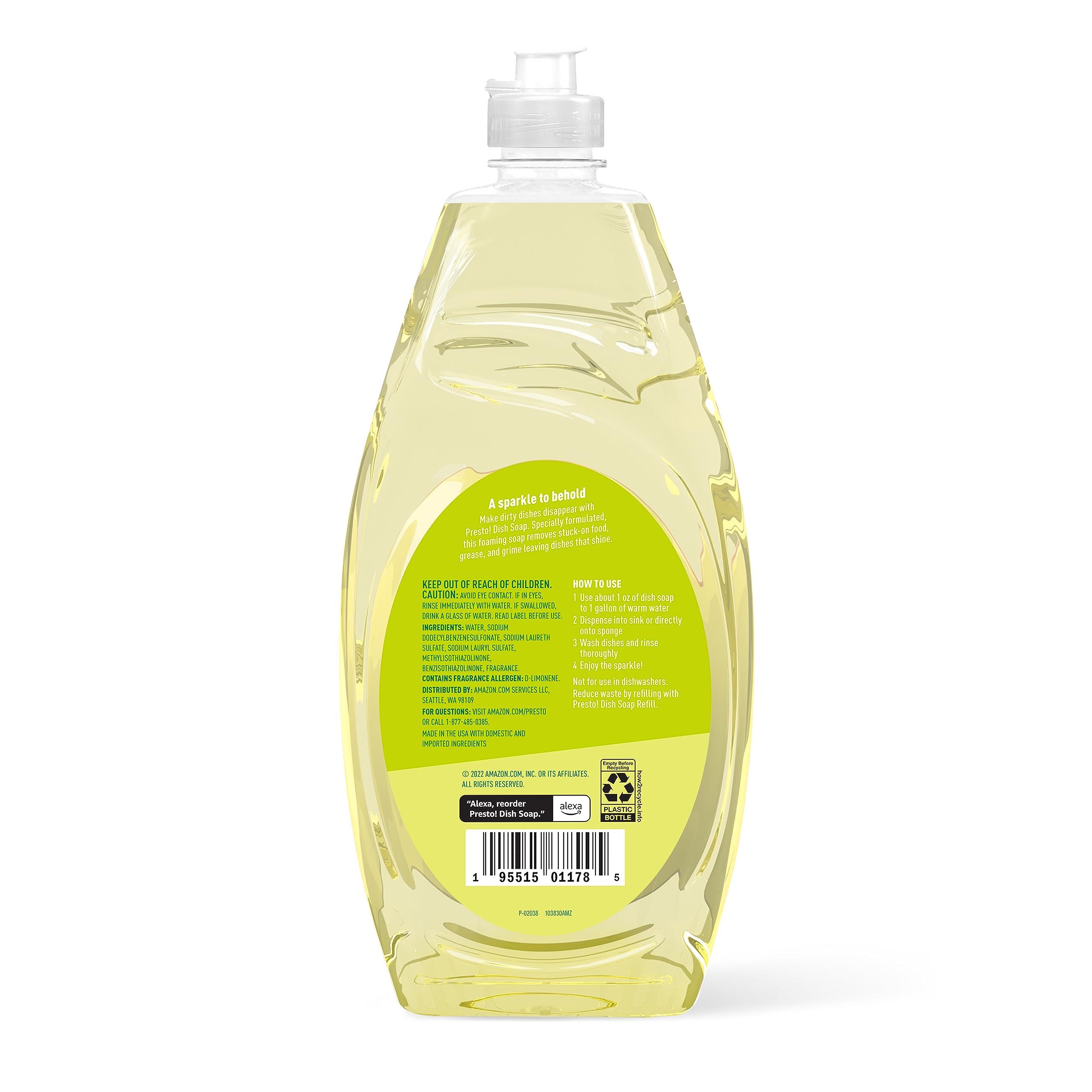 Presto! Amazon Brand Presto! Dish Soap, Lemon Scent, 30 fl oz, Pack of 2