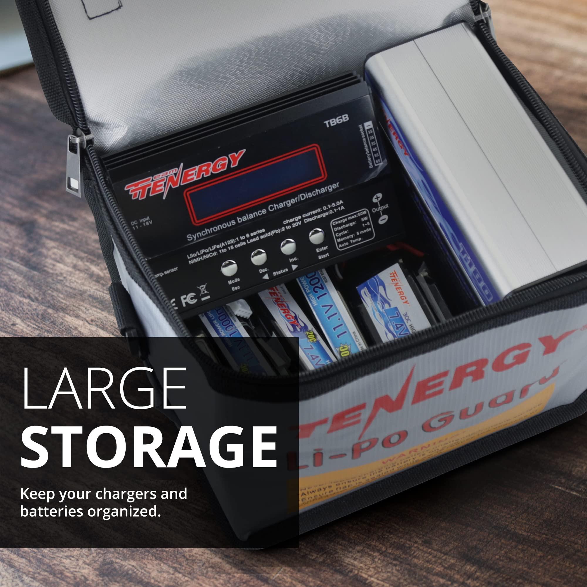 Tenergy Tenergy Fire Retardant Lipo Zipper Bag for Charging and Storing Lipo Battery Packs, 8.5 x 6.5 x 5.7inch