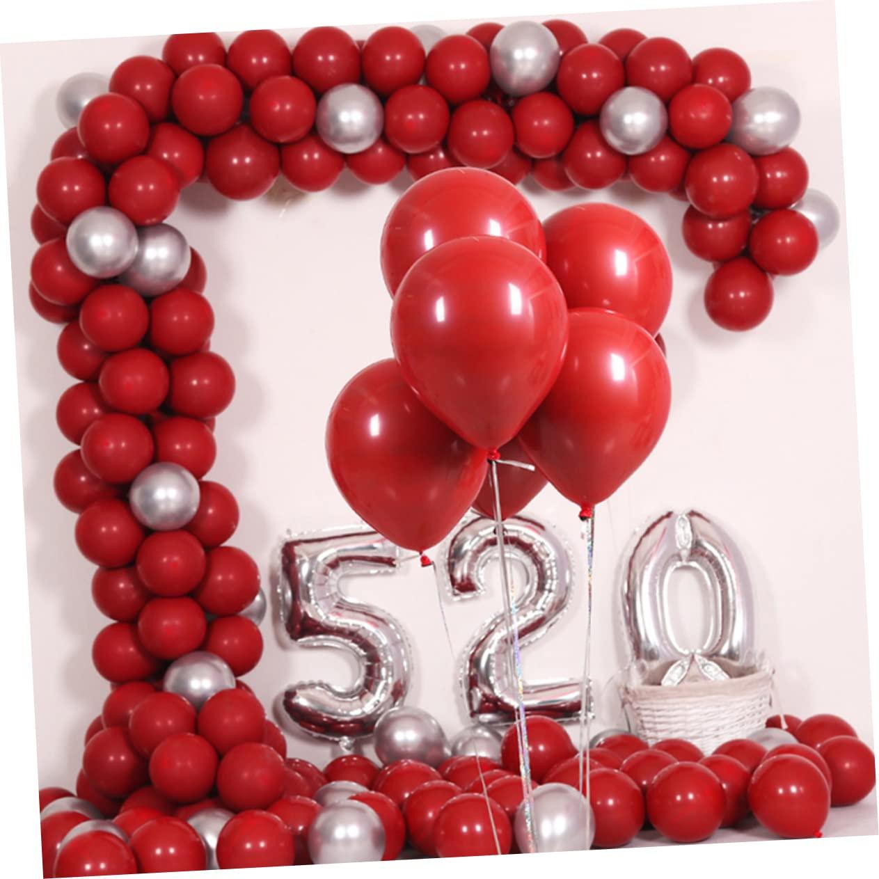 DECHOUS DECHOUS 50 Pcs Decorative Balloons for Party Emulsion Unique Latex Balloons Valentine S Day Balloons Matte Red Balloons Red