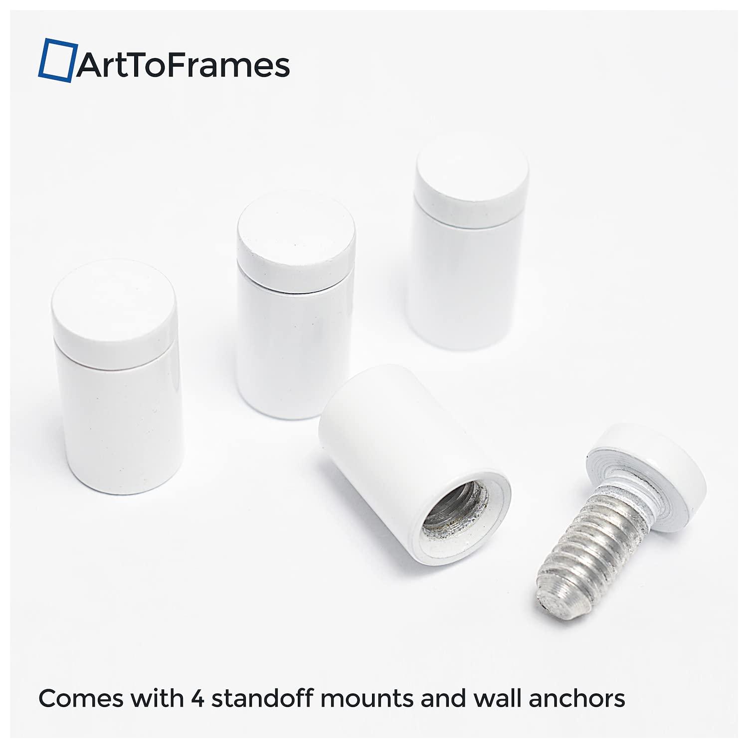 ArtToFrames 27 x 39\" Contemporary Acrylic Floating Frame: Elevate Your Art and Photos in Style - Featuring 19x25mm White Acrylic Standoff for Wall Mounting.