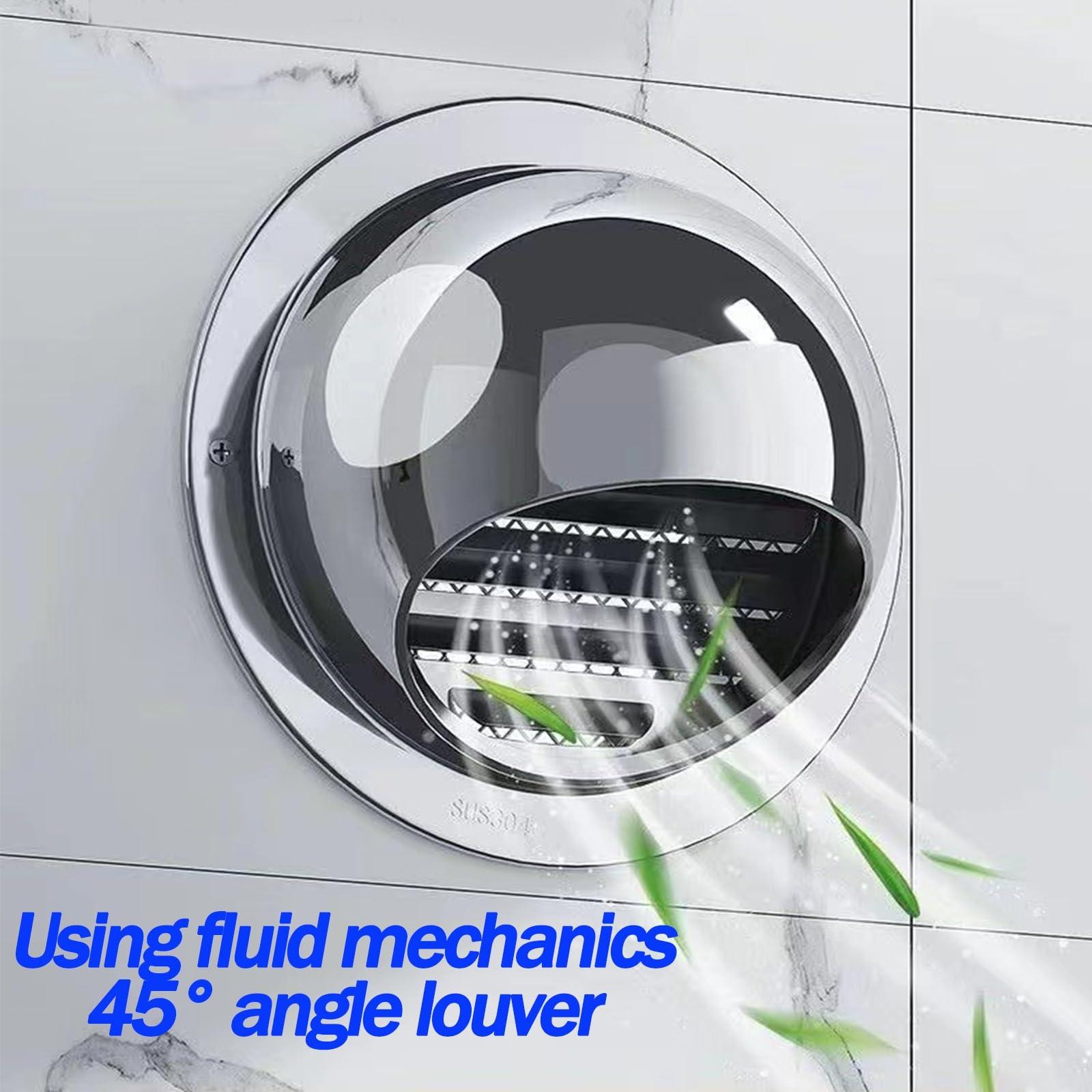 HUFIREHU Air Vent 100mm, Bull-Nose External Vent Stainless Steel Ventilation Cover Round Ventilation Extractor Outlet with Screen Mesh Stainless Steel Chimney Cap Chimney Caps for Outside(200mm)