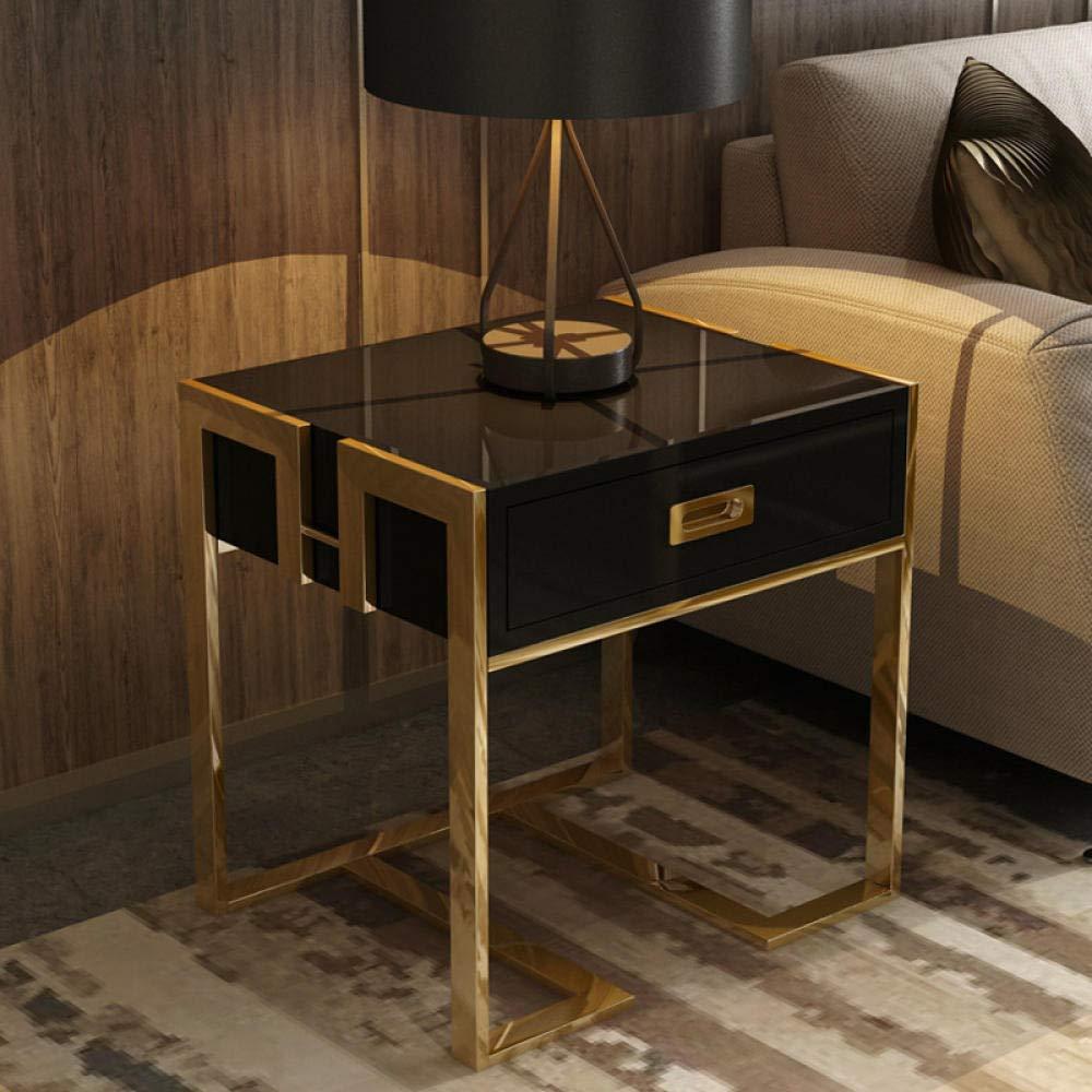 FAiruo Side Table Modern Bedside Table Living Room Telephone Coffee Table Alloy Storage Sofa Table Corner Side End Table Bedroom Hotel Home Furniture-White