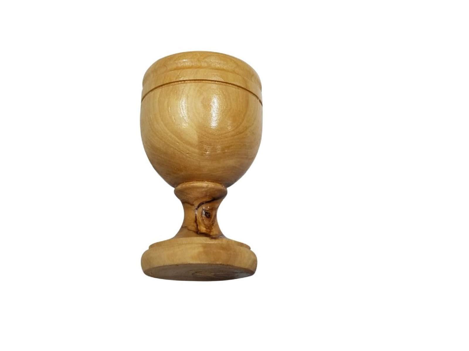 LION OF JUDAH MARKET LION OF JUDAH MARKET Communion Holy Land Wine Cup Chalice Olive Wood Goblet (2.75 inches)