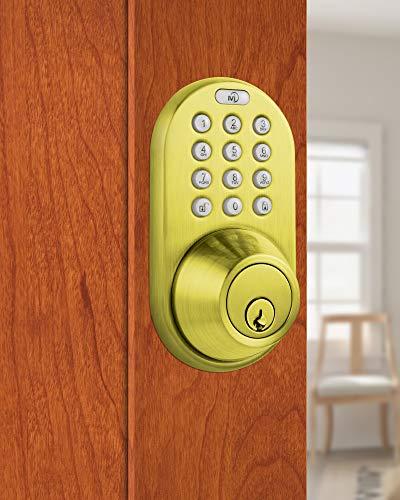 MiLocks MiLocks TF-02P Digital Deadbolt Door Lock with Electronic Keypad for Exterior Doors, Polished Brass