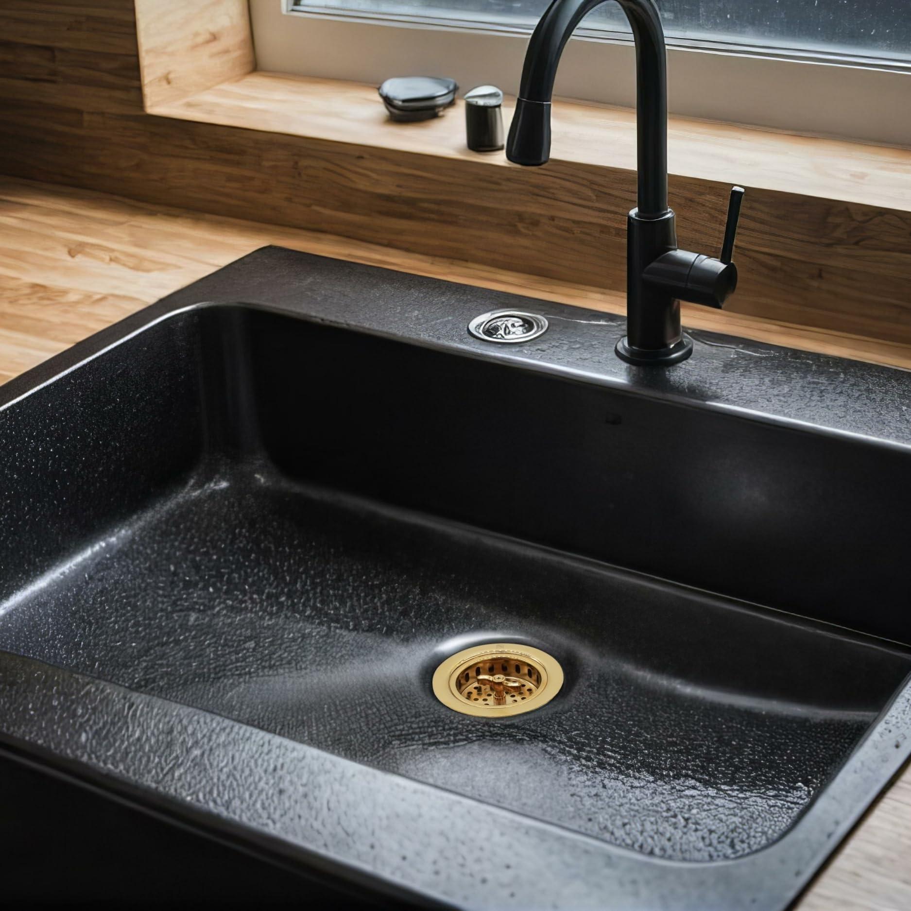 Westbrass Westbrass D213-01 3-1/2" Wing Nut Twist Style Large Kitchen Sink Basket Strainer, Single, Polished Brass