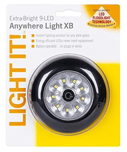LIGHT IT! LIGHT IT! by Fulcrum, 30015-303 9-LED Anywhere Light XB, Black, Single Pack