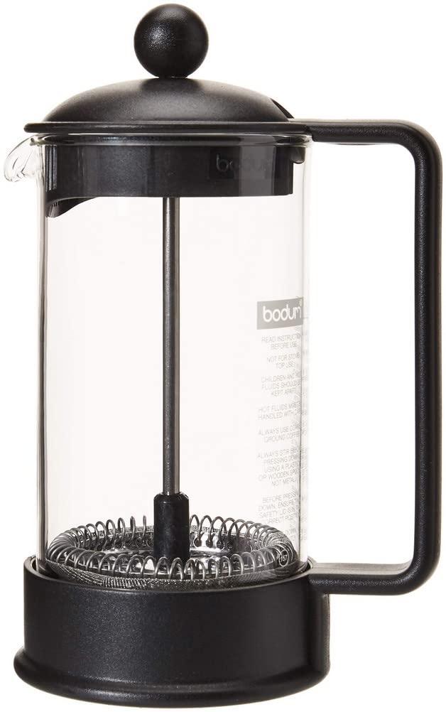 Bodum Bodum 12 oz Brazil French Press Coffee Maker, High-Heat Borosilicate Glass, Black - Made in Portugal