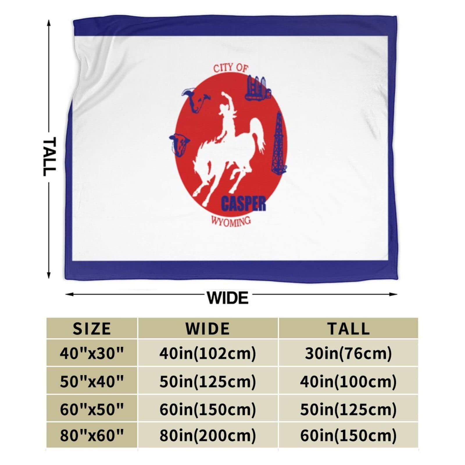 POOEDSO Flag of Casper, Wyoming Throw Blanket 40\"x30\" Soft Cozy Lightweight Blanket Fuzzy Blanket for Couch Bed Sofa