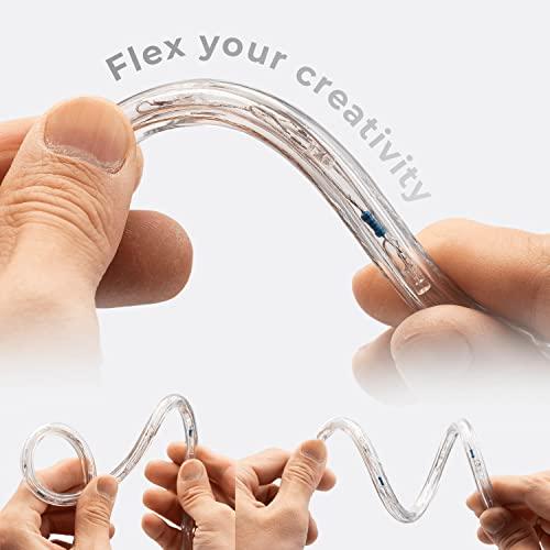 WYZworks WYZworks 1656LEDs, 150ft Orange LED Rope Light, Connectable Outdoor Permanent Waterproof Accent Exterior Lighting, Transparent PVC Case, ETL Certified, Holiday Decor, Backyard Patio, Home Garden