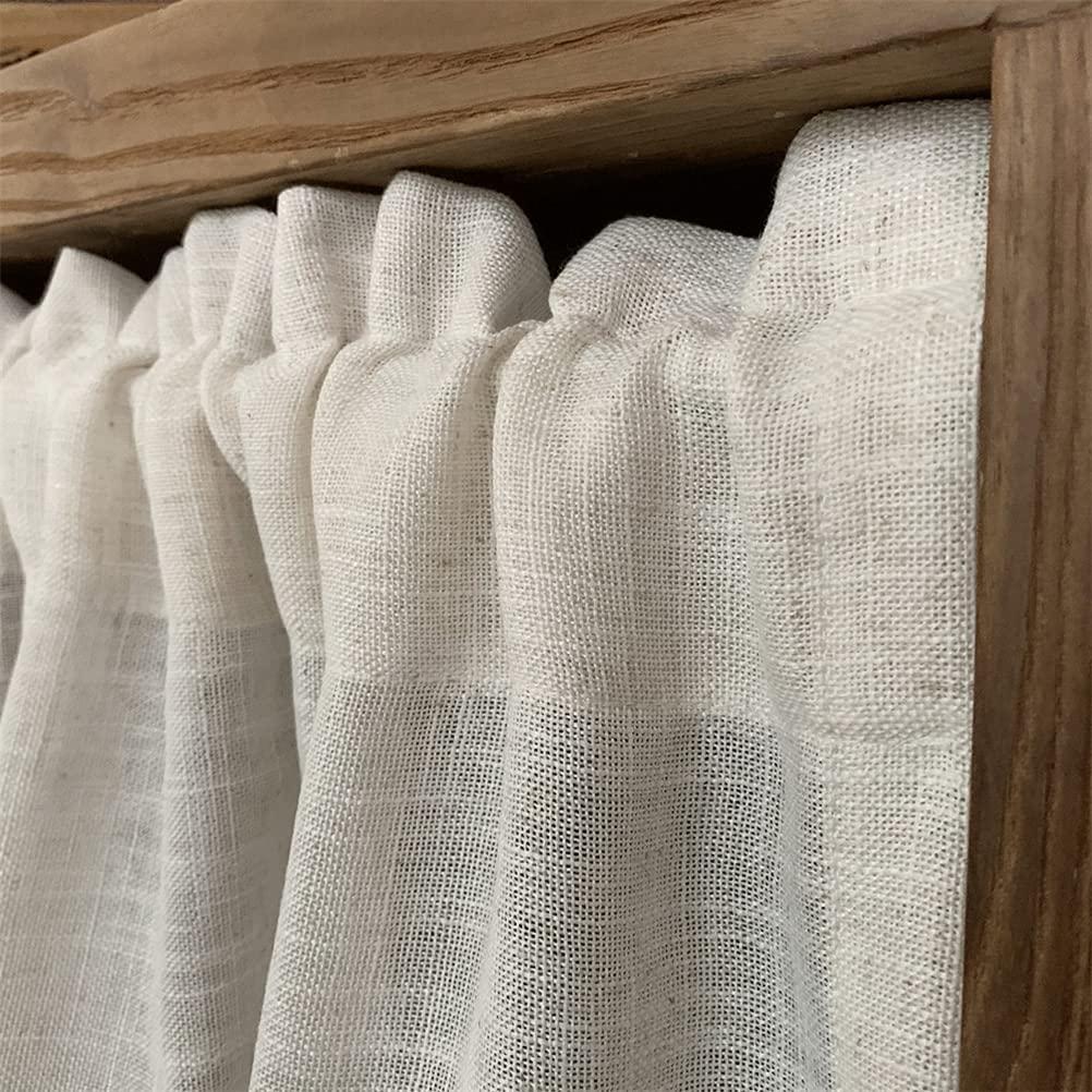 VhoMes Drop curtains, Sheer Valance Curtain,Window curtains,Short Curtains for Small Windows, Rod Pocket Half Curtains Window Valance Curtain for Cafe Kitchen Bathroom Living Room 1 Panel Color : Beige ( Col