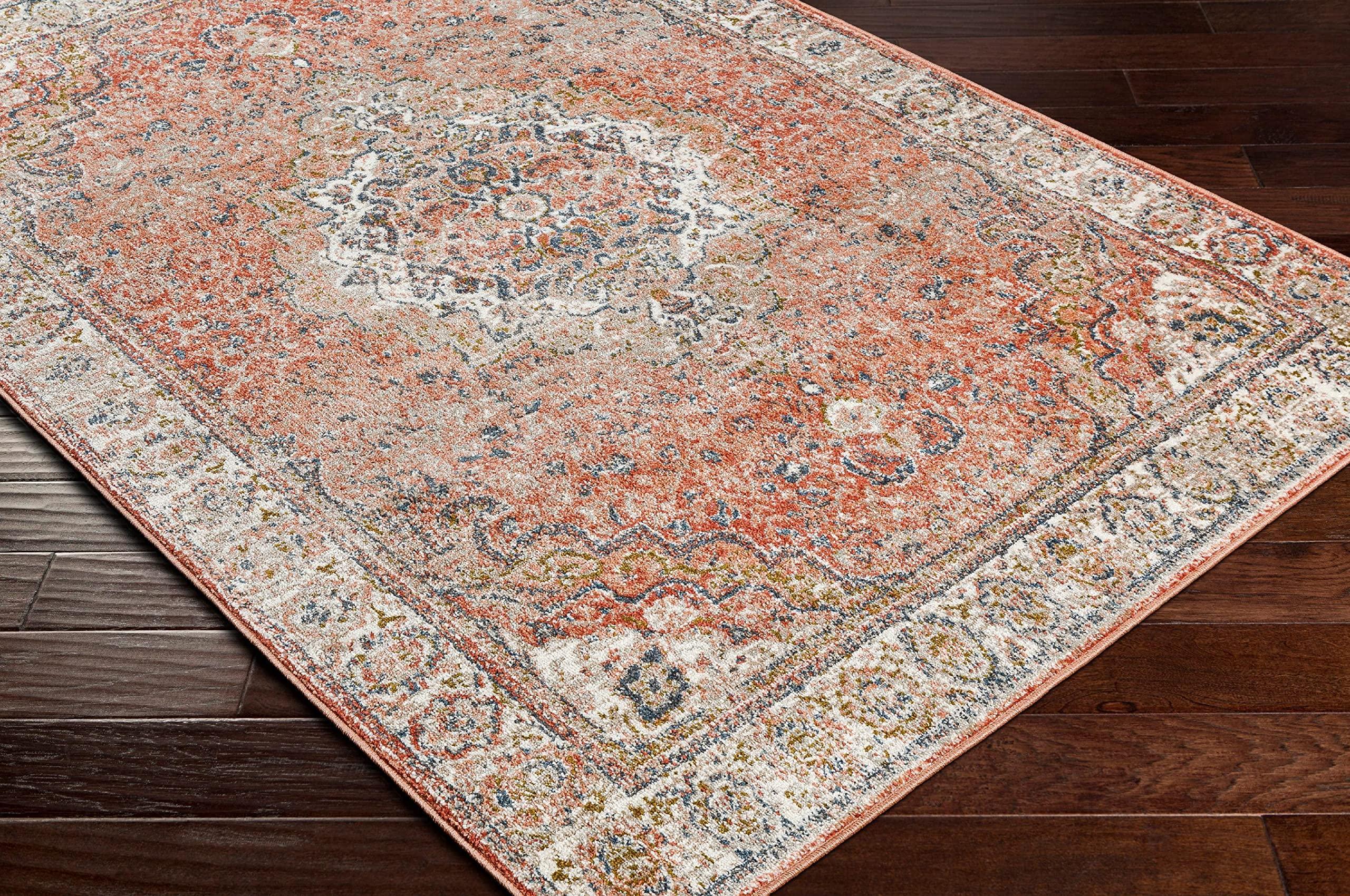 MARK & DAY Mark&Day Area Rugs, 9x12 Lake Park Traditional Burnt Orange Area Rug, Orange Ivory Carpet for Living Room, Bedroom or Kitchen (9'2" x 12')