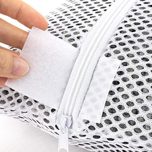 HANGERWORLD HANGERWORLD Professional Mesh Net Wash Laundry Bag with Zipper - for Socks Delicates and Baby Clothes - White, 24in x 17.5in