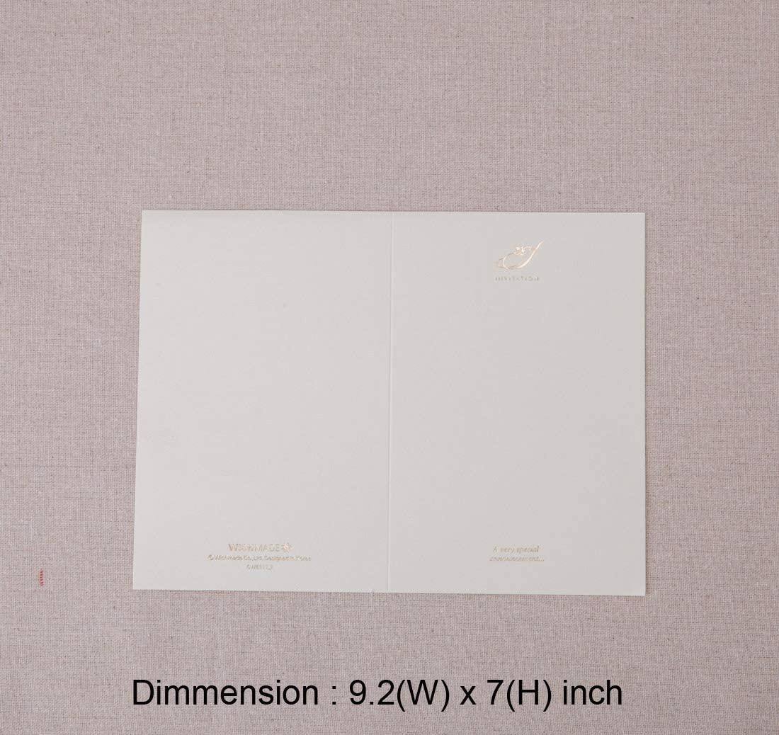 WISHMADE Hosmsua 50PCS Customized Red Wedding Invitations Cards with 5 x 7.4 Inch Laser Cut Rose Foil Gold Floral Pocket Invitions for Wedding Quinceanera Invite