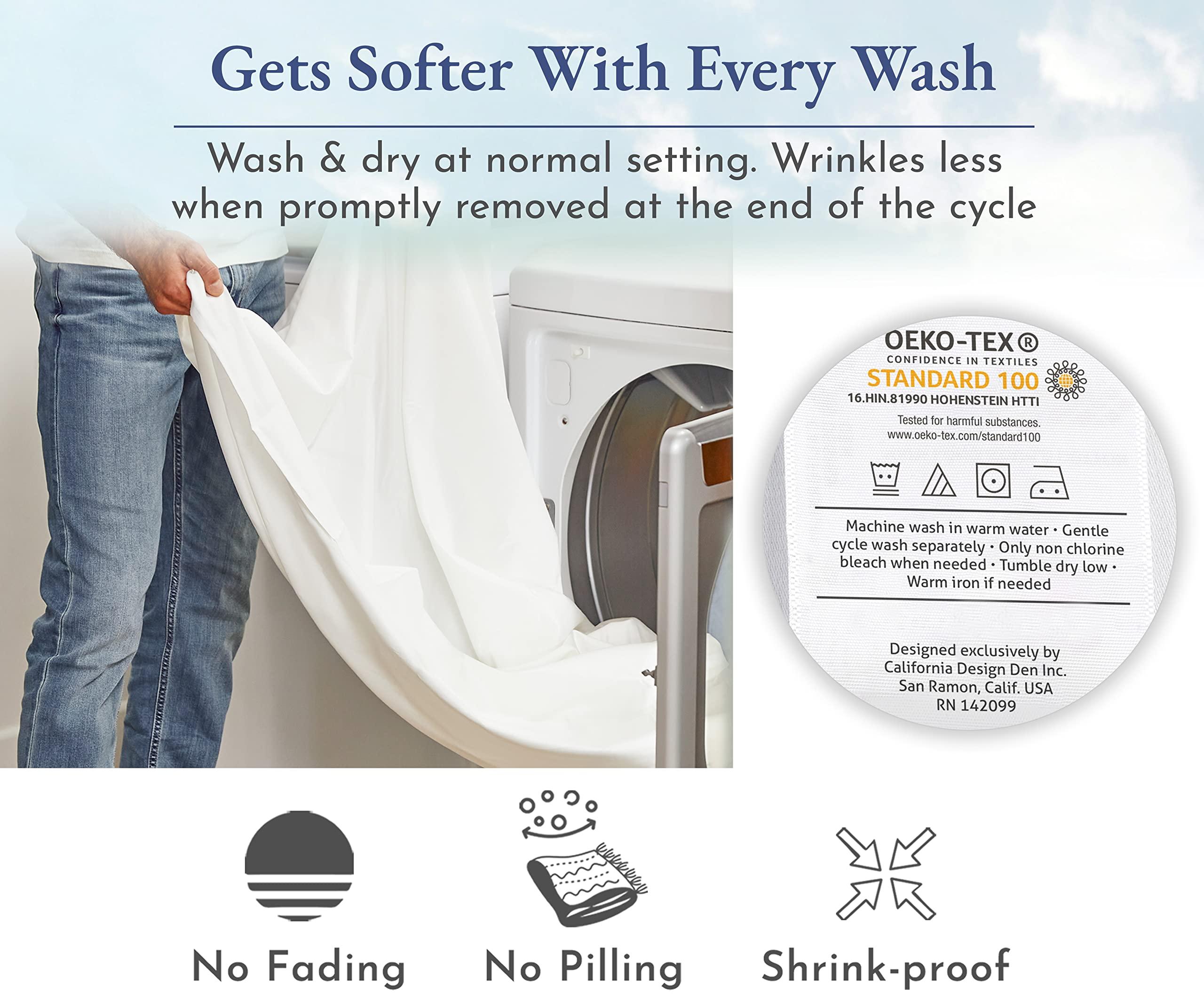 California Design Den California Design Den Twin XL Sheets Set, 400 Thread Count Sateen, 100% Cotton Sheets, Soft Luxury 3 Pc Dorm Rooms & Adults Cooling Sheets Set (Sunshine Yellow Sheets)