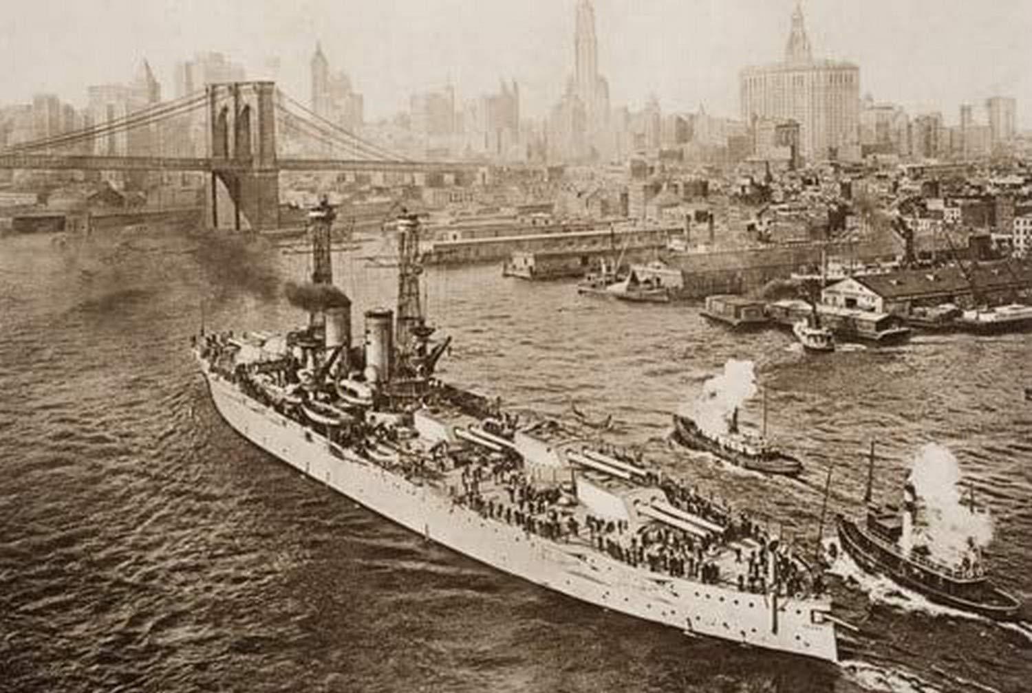 Posterazzi The United States Battleship Texas Setting Out From New York Harbour From The Book The Outline Of History By HGWells Volume 2 Published 1920 Poster Print (17 x 11)
