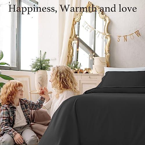 SAKIAO SAKIAO 1000 Thread Count Luxury Heavy Cotton Sheets,100% Egyptian Cotton Sheets Full Bed Sheet Set,Very Smooth Soft & Thick Sateen Weave Fits Mattress Upto 18\'\' DEEP Pocket (Black, Full)