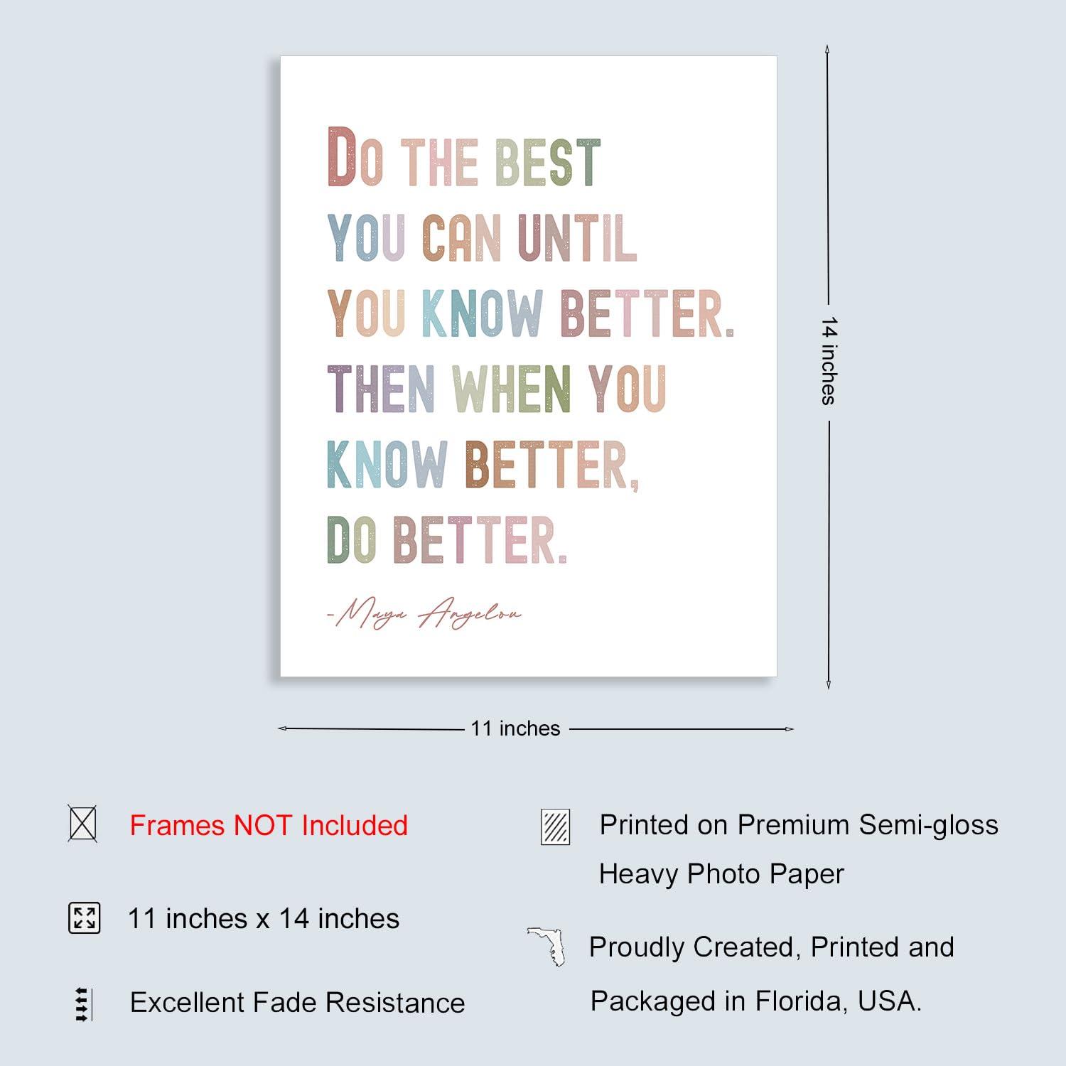 Buffay Motivational Wall Decor - Kids Affirmations Quote - Office Wall Art - Encouragement Gift - Inspirational Poster for School Classroom Bedroom UNFRAMED Print (11X14 INCH)