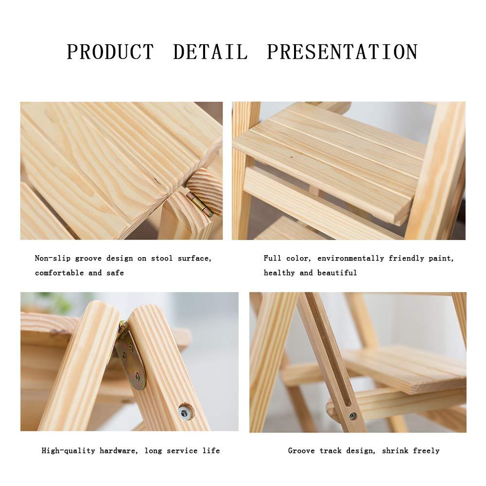 necessities Ladder Home Two-Story Ladder Shelf-Foldable Telescopic/Convenient Storage, Environmentally Friendly Solid Wood Ladder Wooden Folding Ladder
