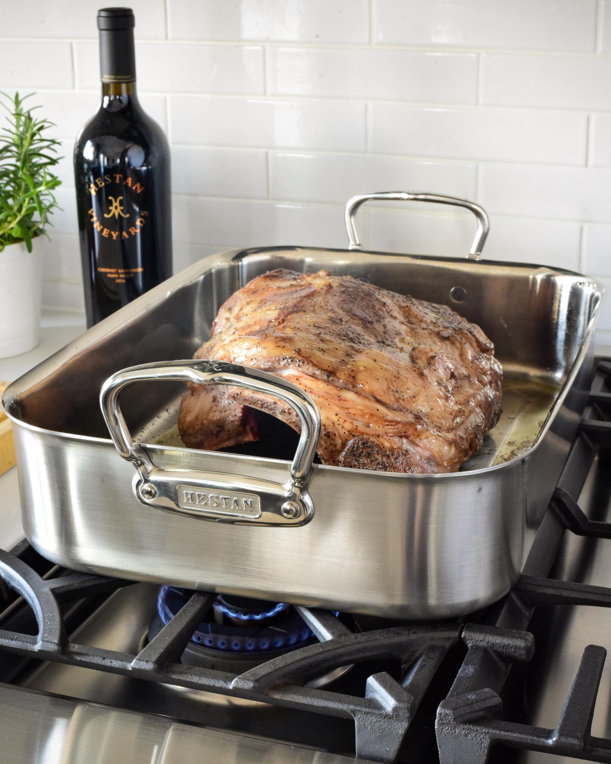Hestan Hestan - Stainless Steel Classic Roaster with Rack, Induction Cooktop Compatible