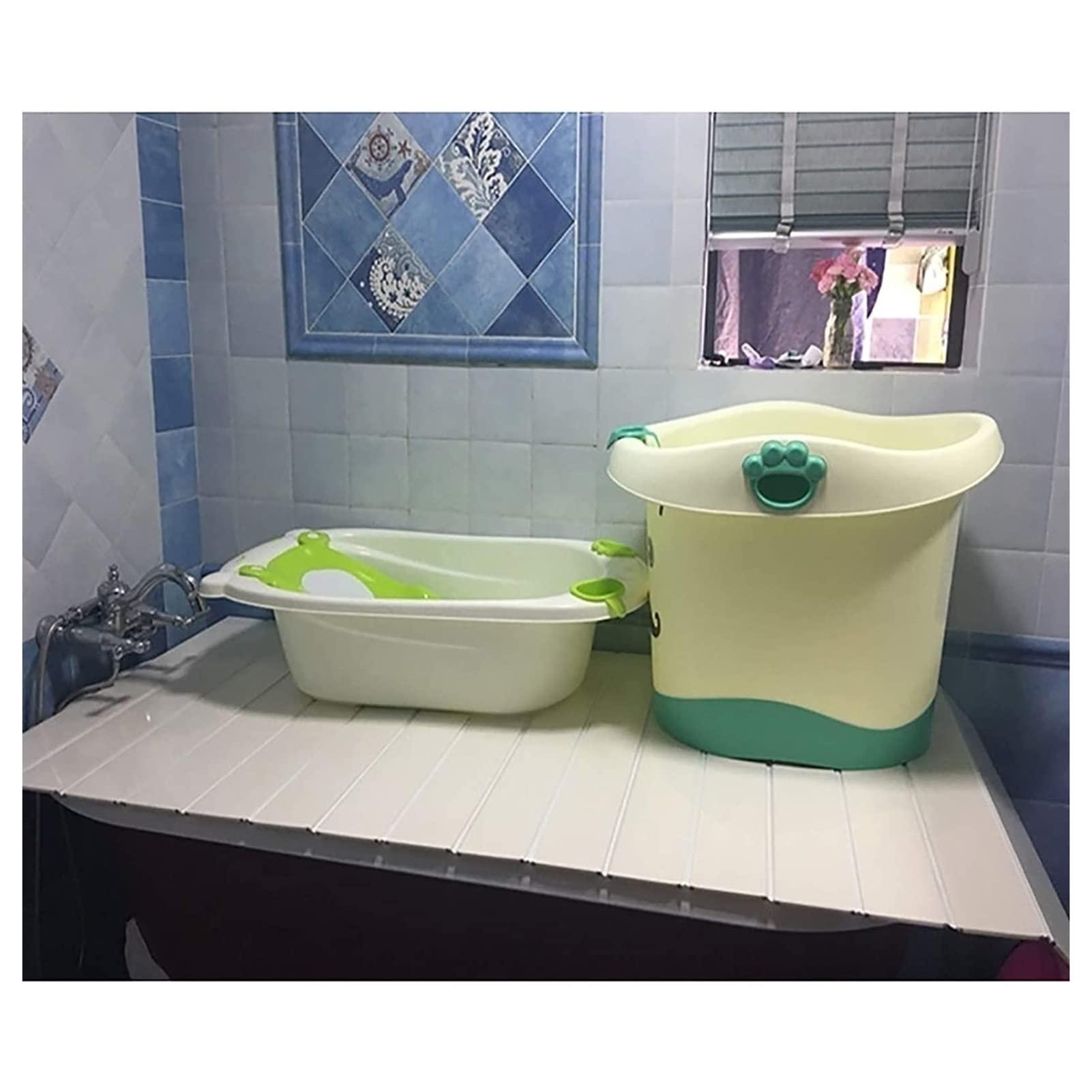 LYLFF LYLFF Bathtub Cover, Environmentally Friendly PVC Plastic Bathtub Dustproof, Bathtub Storage Board Bathroom Insulation Board Bathtub Cover (Size : 165x70x0.7cm)