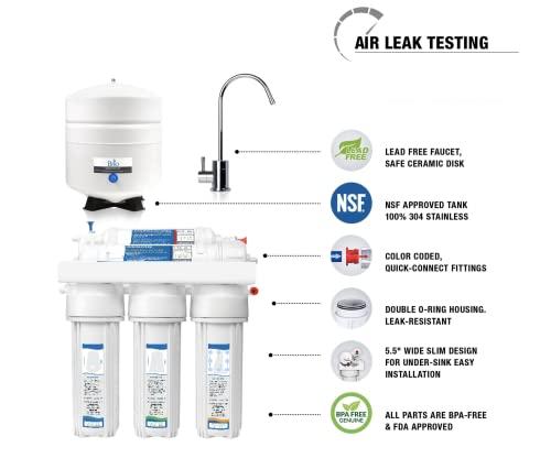 Premier Reverse Osmosis Water Filtration System | 5 Stage Under Sink Fluoride Reducing RO Water Filter | 100 GPD