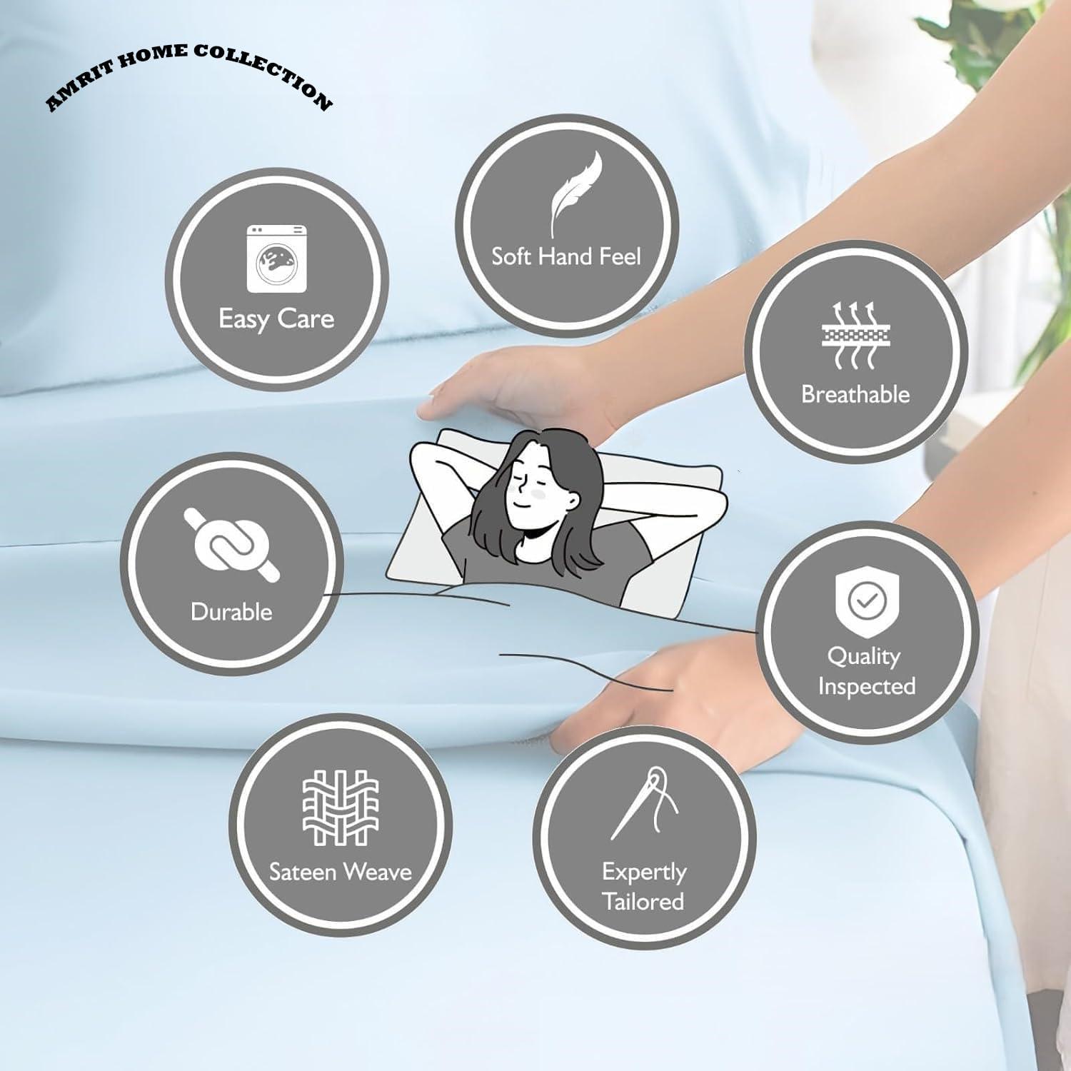 AMRIT HOME COLLECTION AMRIT HOME COLLECTION Twin XL Size 4 Piece Sheet Set Hotel Luxury Bed Sheets 600 Thread Count - Supima Cotton Quality - -Easy-Fit Upto 14-16 Inches Deep - Burgundy Solid