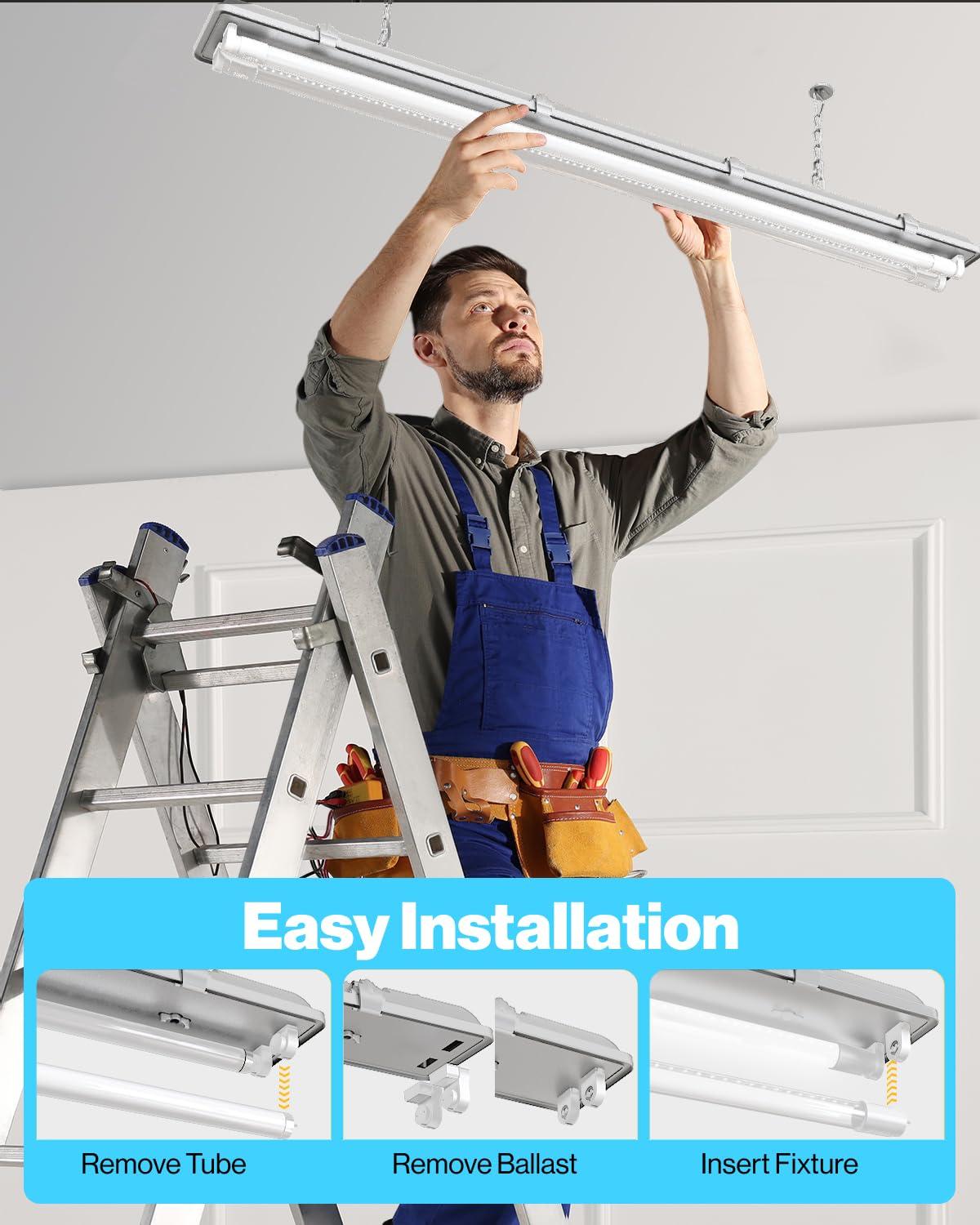 Sunco Lighting Sunco 50 Pack T8 LED Tubes 4FT Fluorescent Replacement, 48 Inch, 18W, 2200LM, 5000K Daylight, Single Ended Power, Clear Lens UL