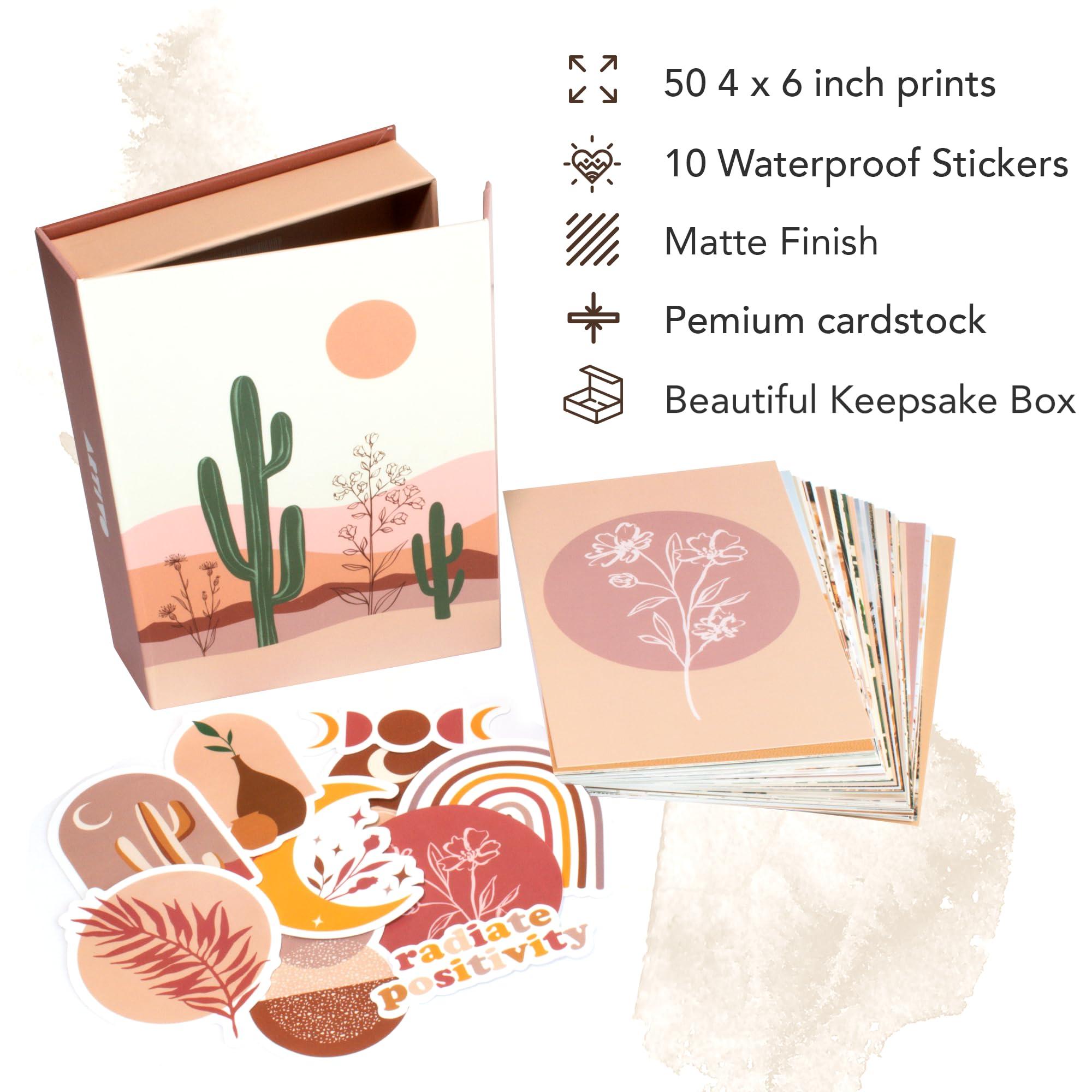 Artivo Artivo Boho Wall Collage Kit for Teen Girls, Cute Room Decor, Aesthetic Wall Decor Pictures, Boho Wall Art Prints Bedroom Decor, Posters for Room Aesthetic, Dorm Collage Photos 50 Set 4x6 inch